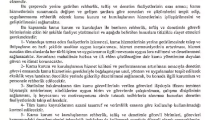 Rehberlik, teftiş ve denetim faaliyetlerine ilişkin genelge Resmi Gazete’de