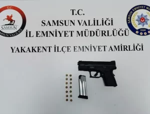Samsun’da Araçta Ruhsatsız Silah Ele Geçirildi