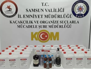 Samsun’da Kaçak Alkol Operasyonu: 130 Litre Ele Geçirildi