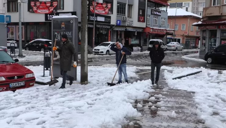 Samsun’da Kar Yağışı Etkili Oldu