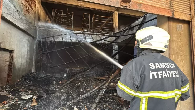 Samsun’da Mobilya Fabrikasında Yangın Çıktı, Soğutma Çalışmaları Tamamlandı
