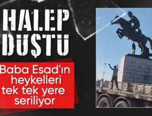 Suriye’de muhalifler Hafız Esad’ın heykellerini yıkıyor