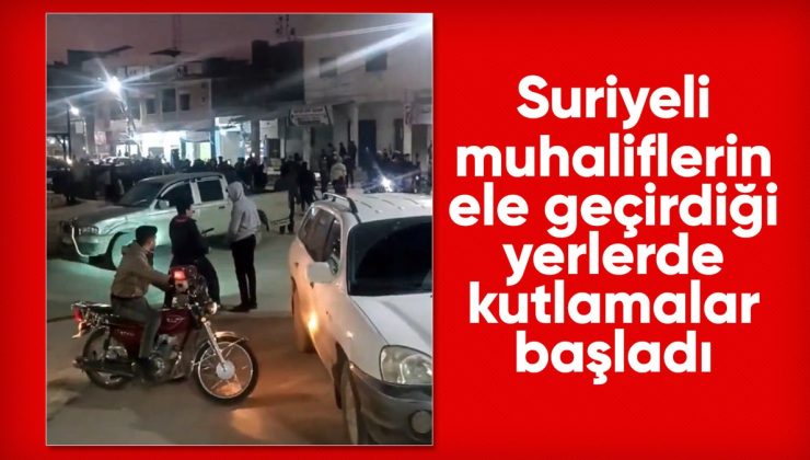 Suriyeli muhaliflerin ele geçirdiği Serakib’de halk, sokakta kutlama yaptı