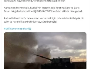TSK, Suriye’de 9 PKK/YPG’li Teröristi Etkisiz Hale Getirdi