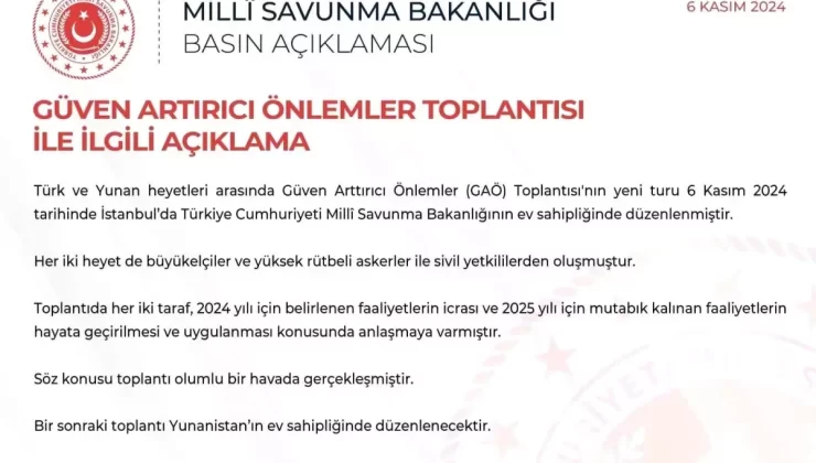 Türk-Yunan GAÖ Toplantısı’nda Anlaşma Sağlandı