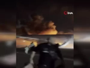 Yanan Uçaktan Dramatik Tahliye Anları