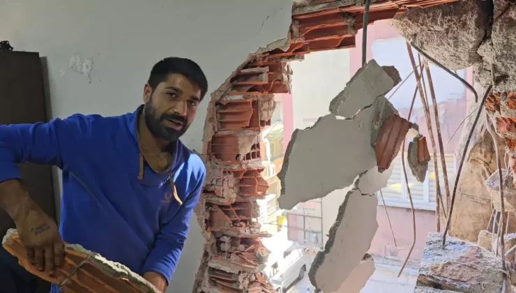 Yıkım Sırasında Yan Bina Hasar Gördü