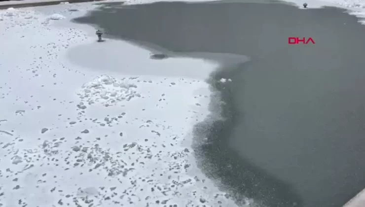 Sivas’ta Soğuk Hava Etkisini Gösterdi: Süs Havuzları Dondu