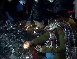 6 Şubat depremlerinde hayatını kaybedenler, Serin-2 Apartmanı’nın enkazında düzenlenen törende anıldı