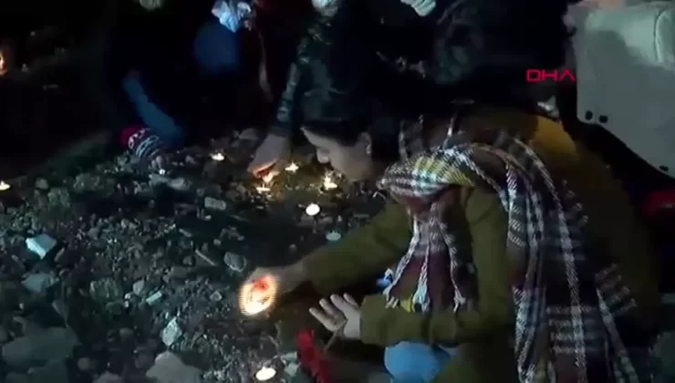 6 Şubat depremlerinde hayatını kaybedenler, Serin-2 Apartmanı’nın enkazında düzenlenen törende anıldı