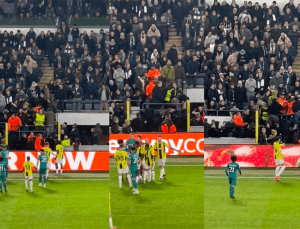 Anderlecht – Fenerbahçe maçında tribünde olay çıktı! Hakemler oyunu durdurdu!