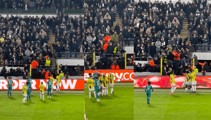 Anderlecht – Fenerbahçe maçında tribünde olay çıktı! Hakemler oyunu durdurdu!
