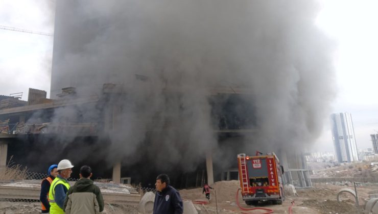 Ankara’da inşaat alanında yangın: Takımlar sevk edildi