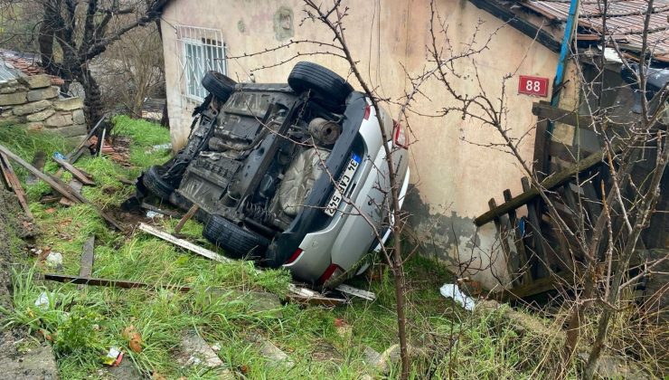 Ataşehir’de cip meskenin bahçesine uçtu: 1 yaralı