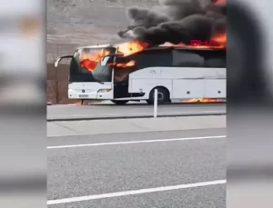 Batman’da Yolcu Otobüsü Yangın Çıkardı
