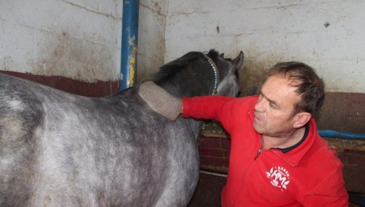 Bayburtlu ciritçi cet yadigarı eşyalara gözü üzere bakıyor