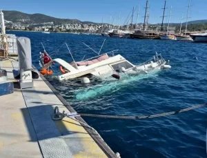 Bodrum’da Fırtına Tekneyi Sulara Gömdü