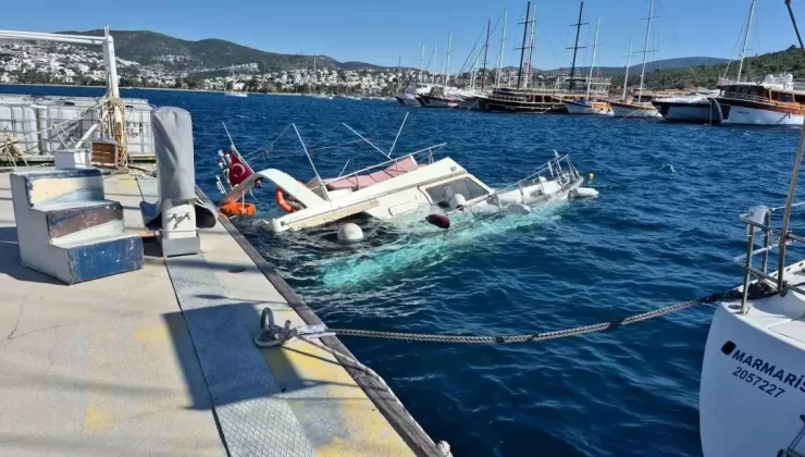 Bodrum’da Fırtına Tekneyi Sulara Gömdü