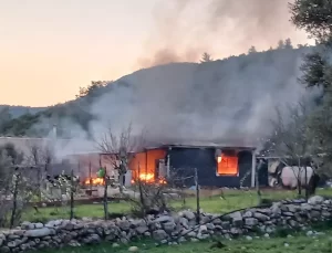 Bodrum’da Prefabrik Evde Yangın: 1 Yaralı
