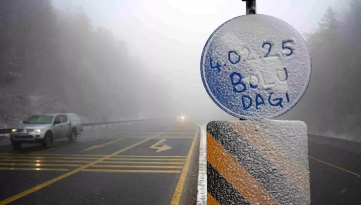 Bolu Dağı’nda Kar ve Sis: Görüş Uzaklığı 35 Metreye Düştü