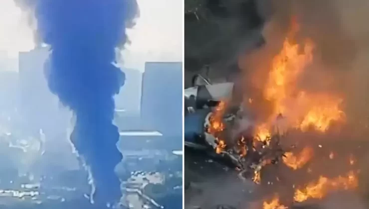 Brezilya’da facia! Uçak trafikteki araçların üzerine düştü