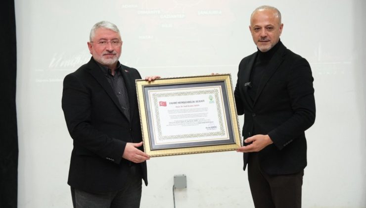 Çorum’dan Afşin’e kardeşlik eli: Fahri hemşehrilik takdim edildi