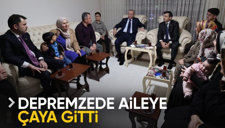 Cumhurbaşkanı Erdoğan’dan Adıyaman’da depremzede bir aileye ziyaret