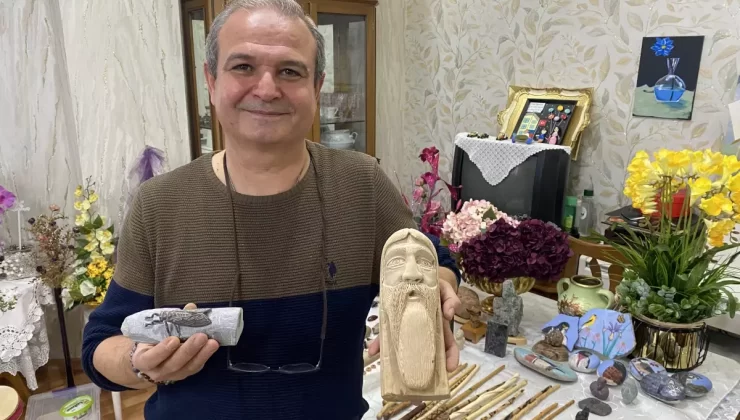 Emekli Orman Mühendisi Tabiattan Topladığı Gereçlerle Sanat Yapıyor