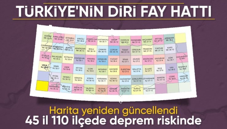Fay çizgisi haritası yenilendi: 45 vilayet ve 110 ilçe zelzele riski taşıyor