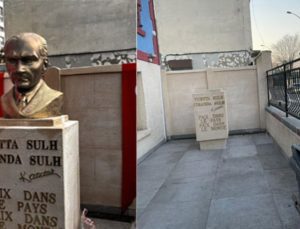 Fransa’nın başşehri Paris’te Atatürk büstüne hücum