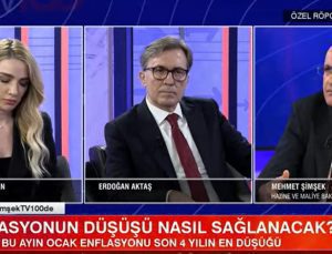 Hazine ve Maliye Bakanı Mehmet Şimşek’ten tv100 canlı yayınında enflasyon yorumu