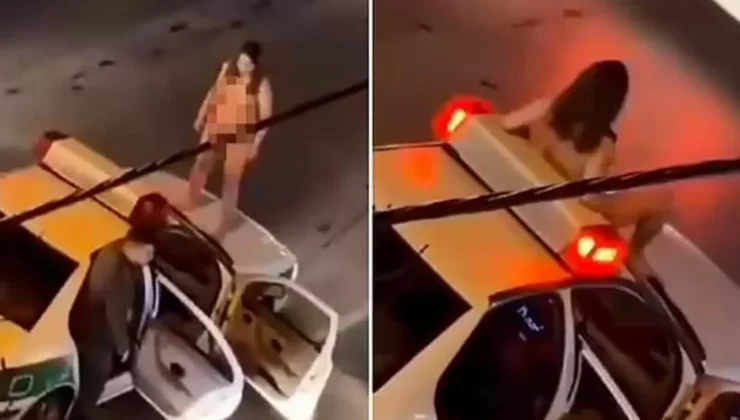 İran’da ilginç protesto: Bir kadın, çıplak bir şekilde polis aracının üzerine çıktı