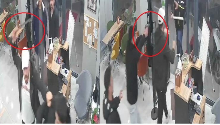 İş yerini pala ve silahla bastılar: Kaçarken esnaftan dayak yediler