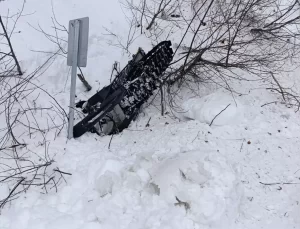 Kar Motoru Şarampole Devrildi