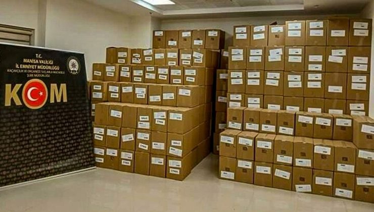 Manisa’da 3 milyon 960 bin dolu ve boş makaron ele geçirildi