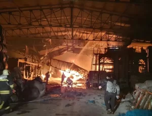 Manisa’da Halı Fabrikasında Yangın