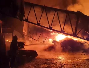 Manisa’nın Demirci İlçesinde Halı Fabrikasında Yangın Çıktı