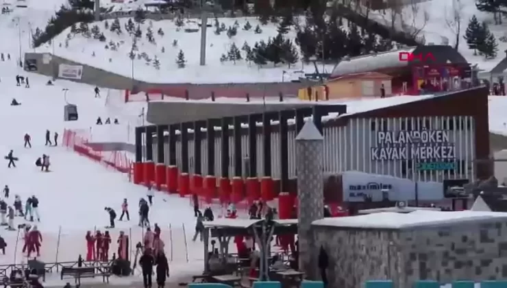 Palandöken Kayak Merkezi’nde Yarıyıl Tatili Yoğunluğu