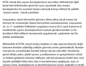 RTÜK Başkanı’ndan Basına Sansür Açıklaması
