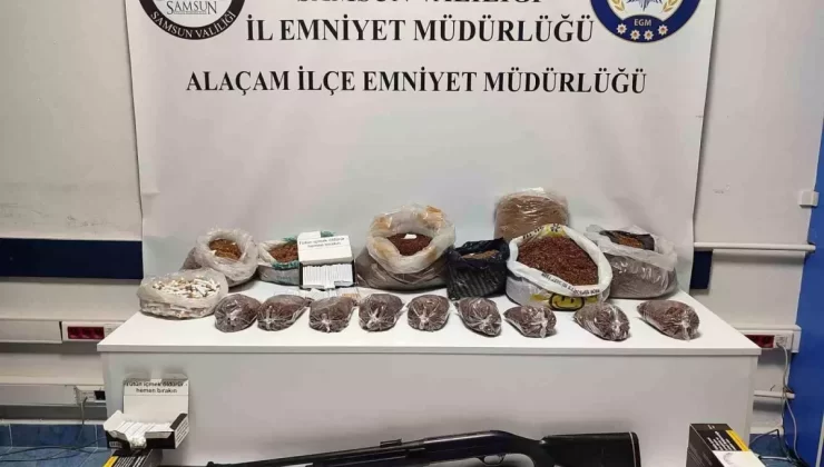 Samsun’da Kaçak Tütün ve Silah Ele Geçirildi
