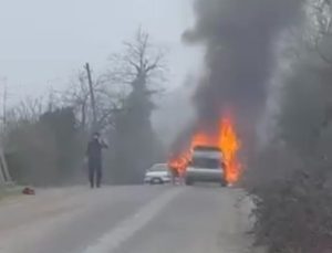 Seyir halindeyken alev alev yandı