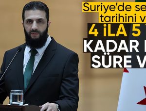 Suriye Geçiş Periyodu Cumhurbaşkanı Şara: Seçimlere 4 ila 5 yıl kadar bir mühlet var