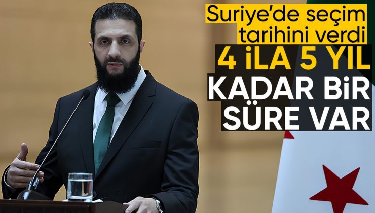 Suriye Geçiş Periyodu Cumhurbaşkanı Şara: Seçimlere 4 ila 5 yıl kadar bir mühlet var