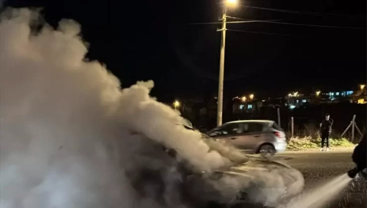 Tarsus’ta Otomobil Kamyona Çarptı, Alev Aldı