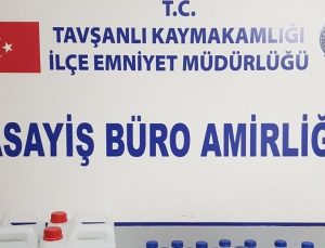 Tavşanlı’da 20 litre etil alkol ele geçirildi