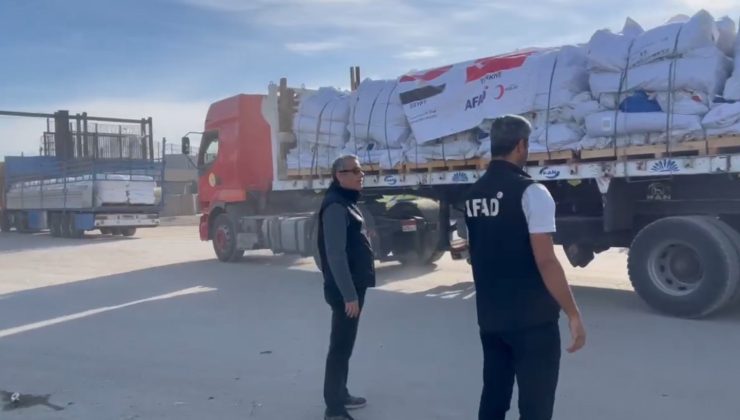 Türkiye’den gönderilen yardım materyalleri Gazze’de