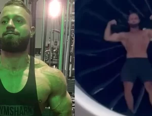 Uçak motorunda fitness gösterisi tepki topladı