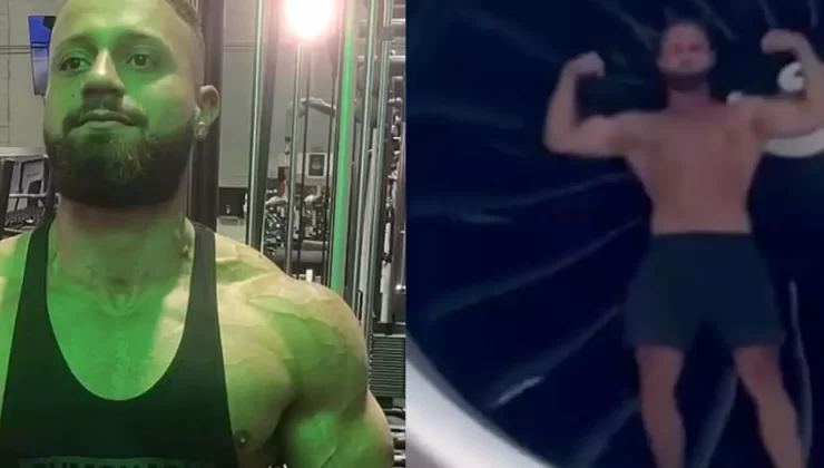 Uçak motorunda fitness gösterisi tepki topladı