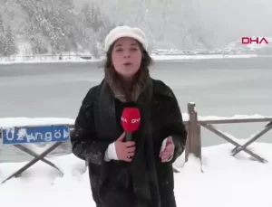 Uzungöl Karla Kaplandı, Doğaseverlerin İlgi Odağı Oldu