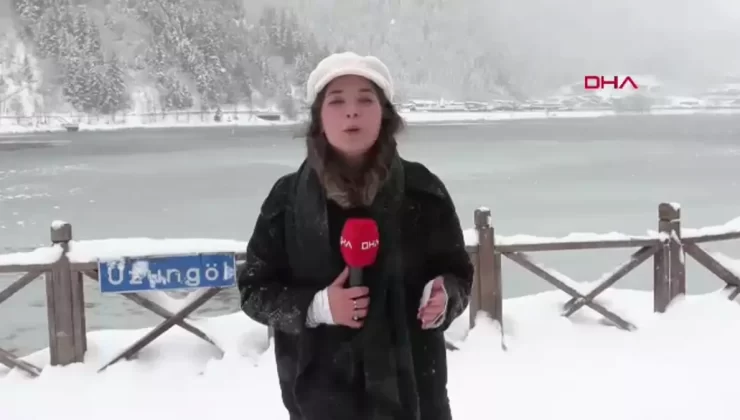 Uzungöl Karla Kaplandı, Doğaseverlerin İlgi Odağı Oldu